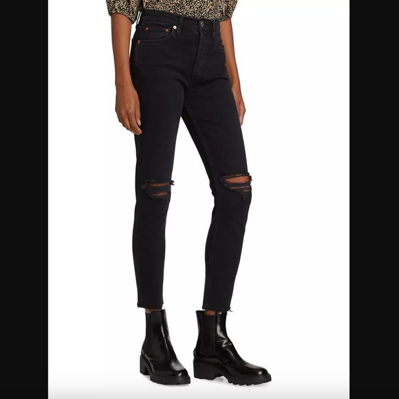 Re/Done 90's High Rise Ankle Crop Jean Size 28 - Picture 3 of 16